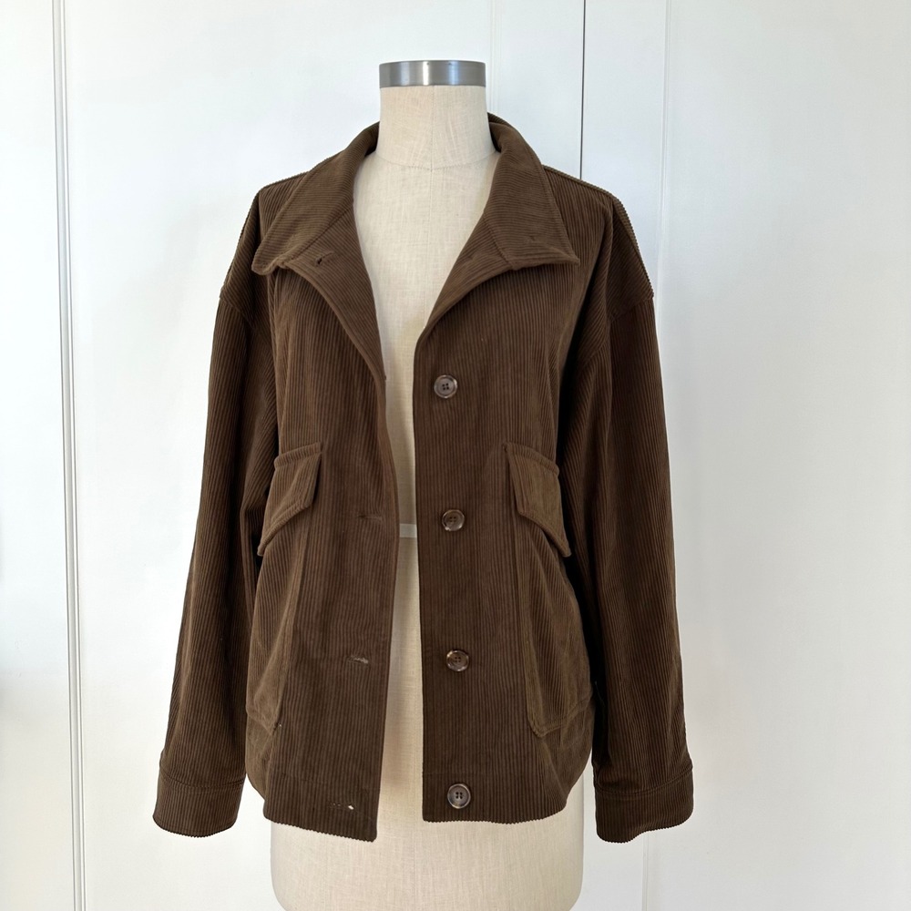 Avec Les Filles Corduroy Cropped Jacket Chocolate Brown L Anthropologie Western